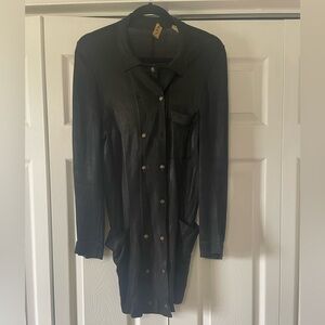 Vintage Alaia Black Knit/Acetate Double Breasted Jacket